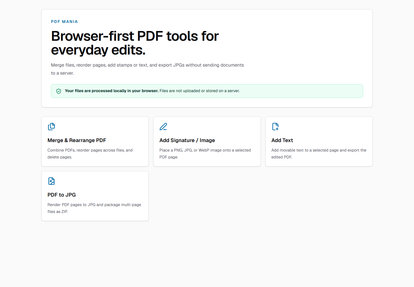 PDF Tools website screenshot